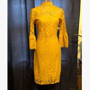 TALL Golden Yellow lace dress